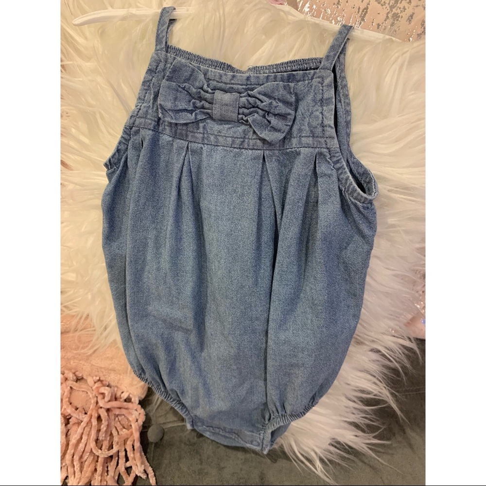 Denim Baby Onesie w/ Bow